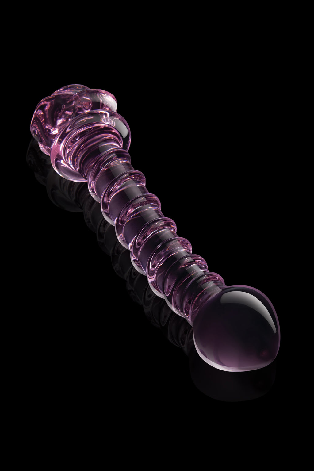 Spiral DILDO with enamelled glass ROSE for the G-spot