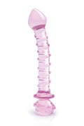 Spiral DILDO with enamelled glass ROSE for the G-spot