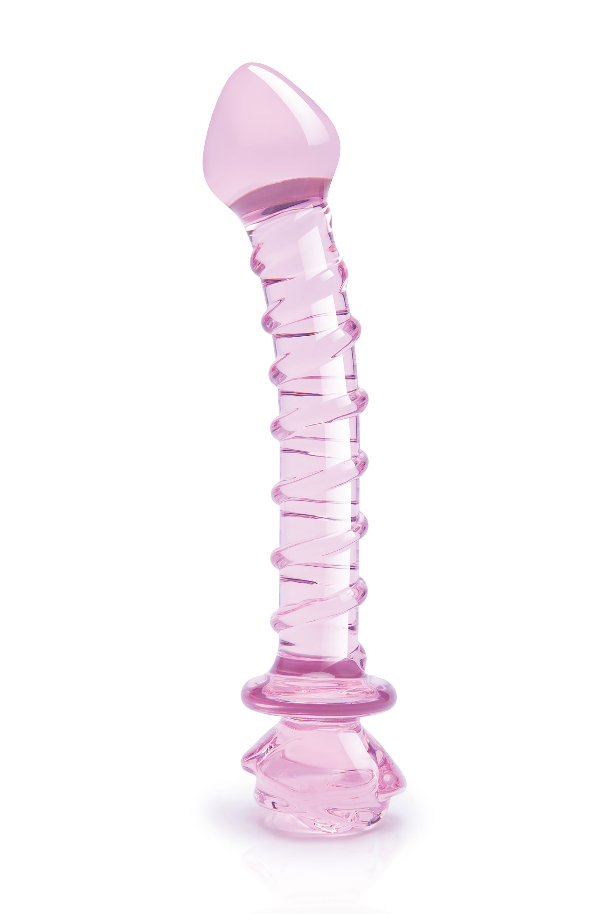 Spiral DILDO with enamelled glass ROSE for the G-spot