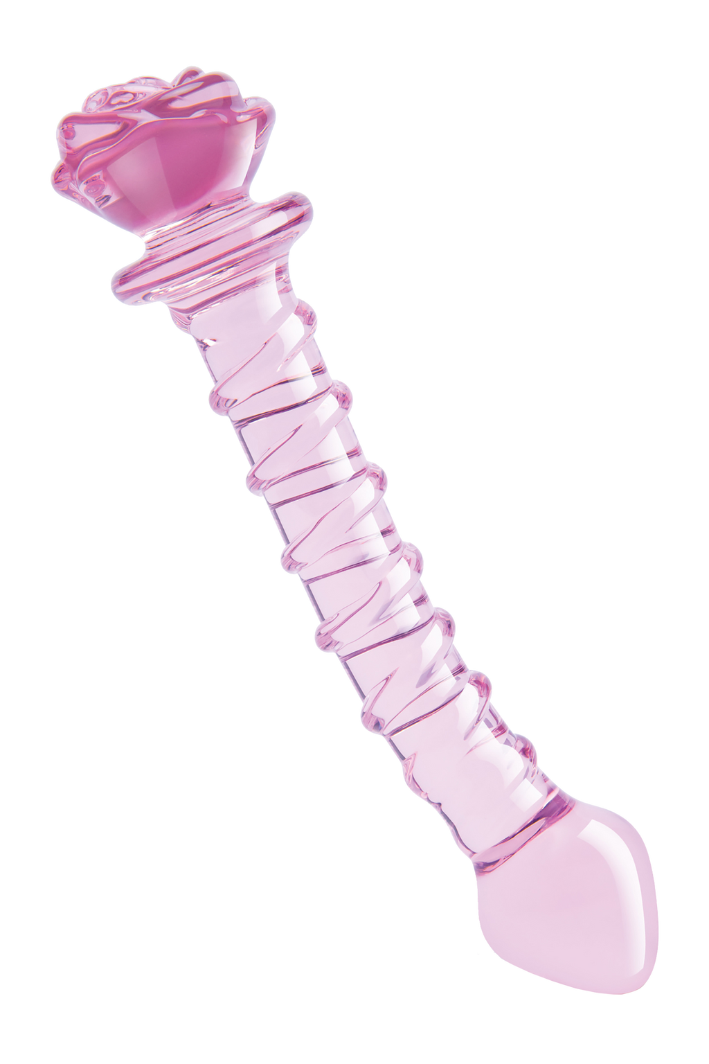 Spiral DILDO with enamelled glass ROSE for the G-spot