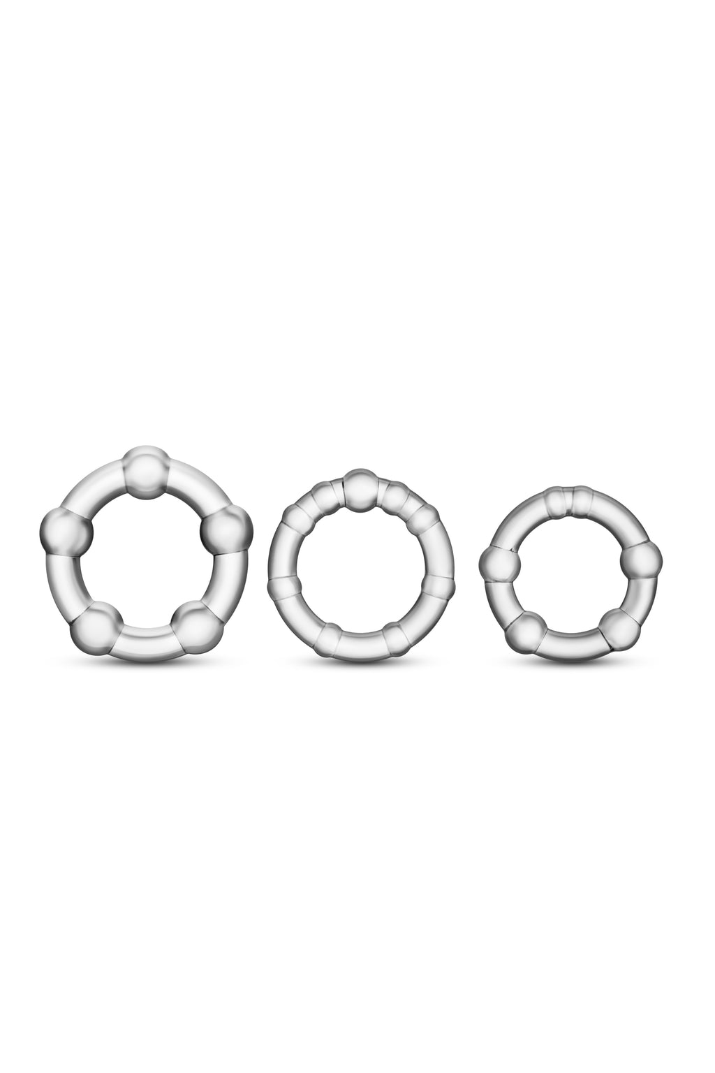 CLEAR BEADED COCK RINGS STAY HARD