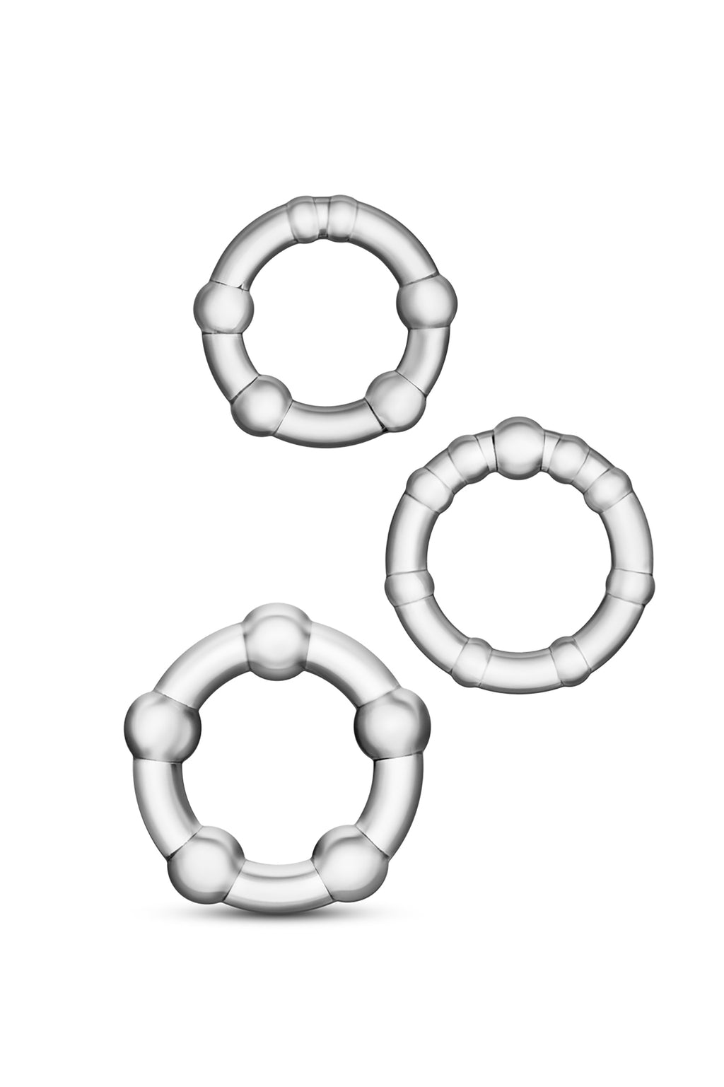 CLEAR BEADED COCK RINGS STAY HARD
