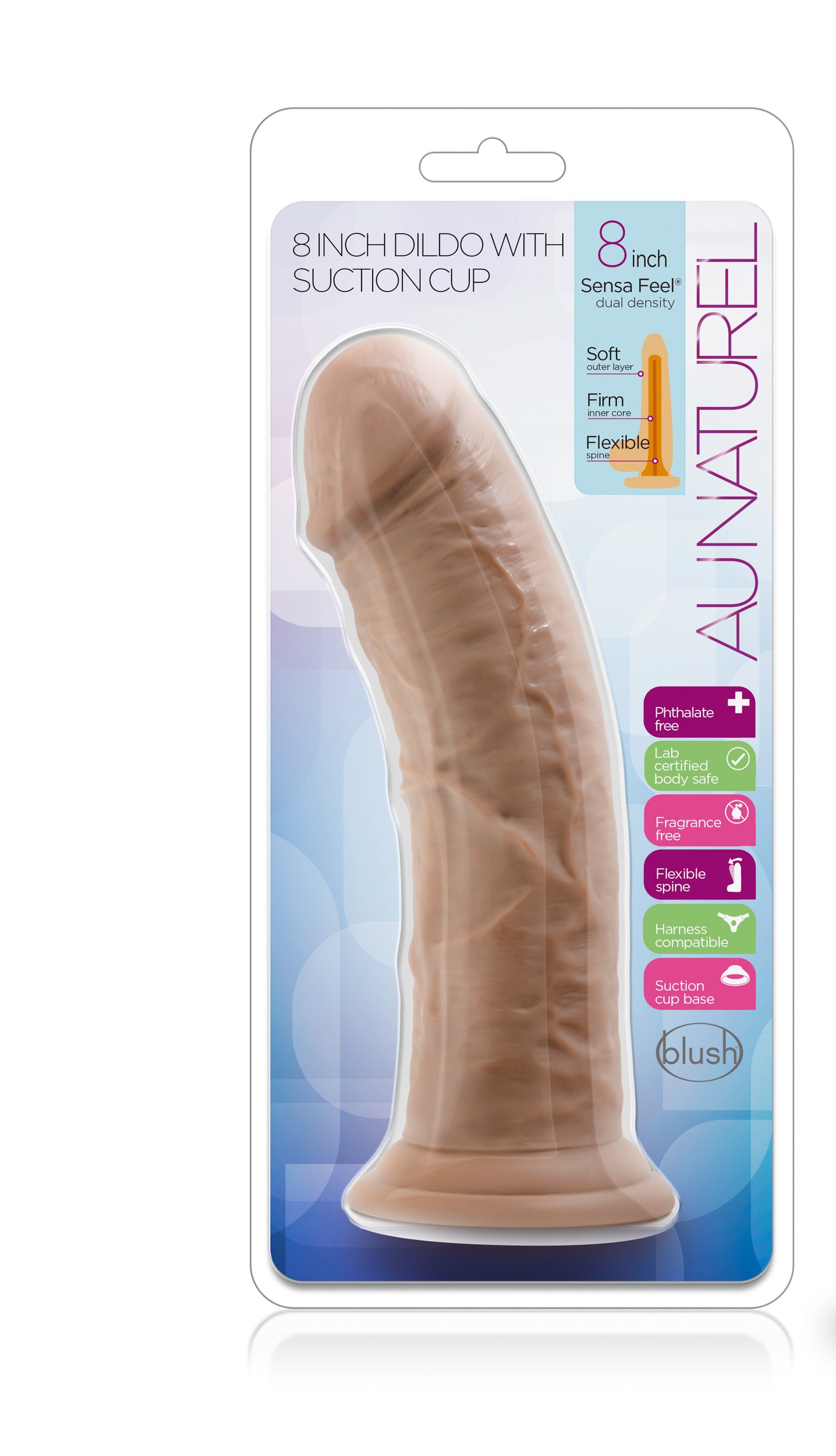 DILDO MOCHA NATURALE DA 8 POLLICI