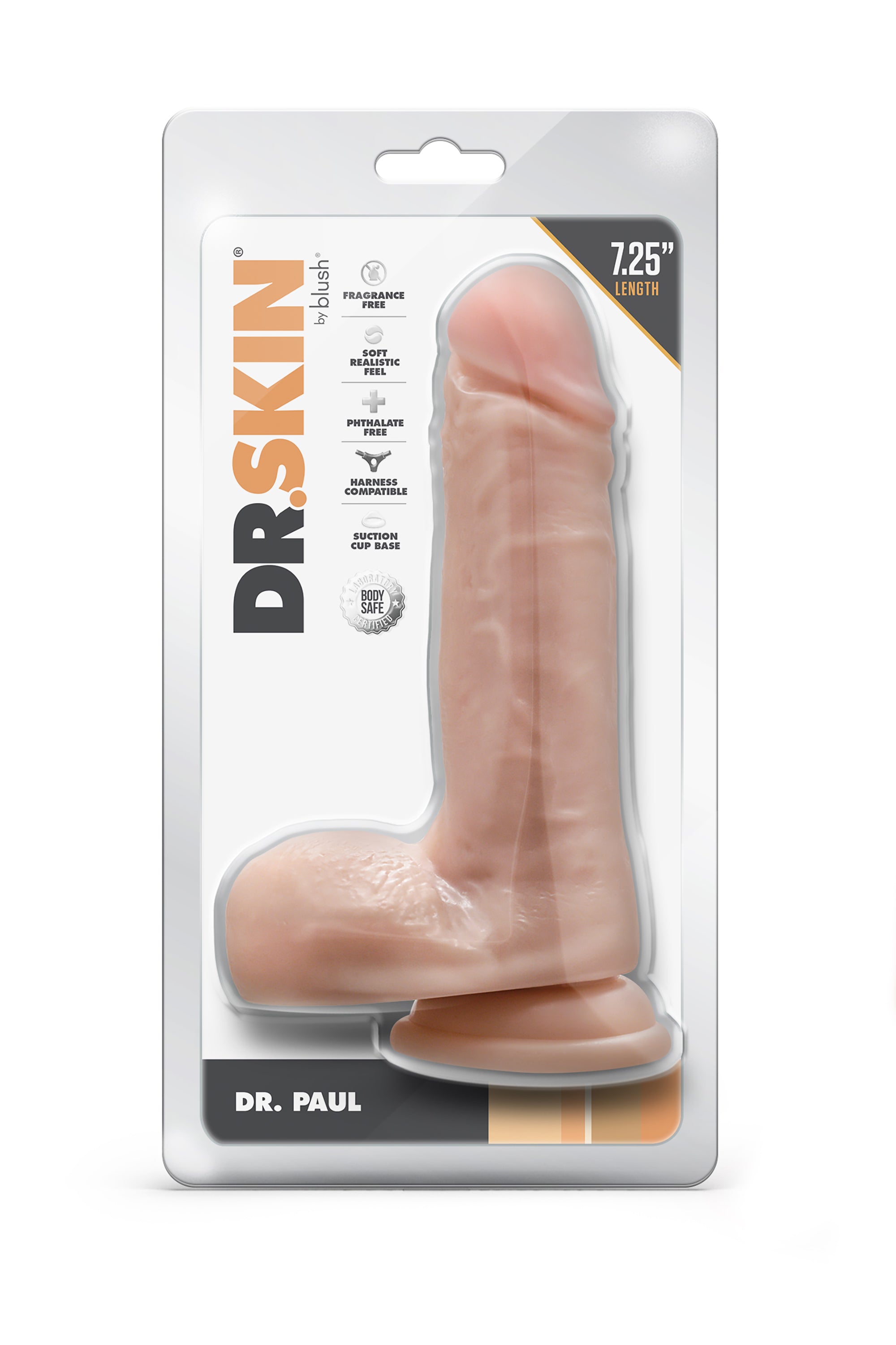 DR. SKIN DR. PAUL DILDO DA 7,25 POLLICI CON PALLINE BEIGE