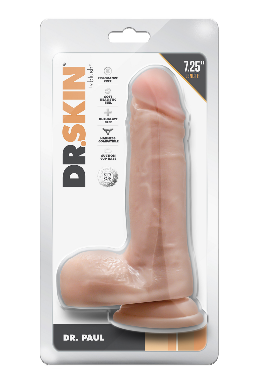 DR. SKIN DR. PAUL DILDO DA 7,25 POLLICI CON PALLINE BEIGE