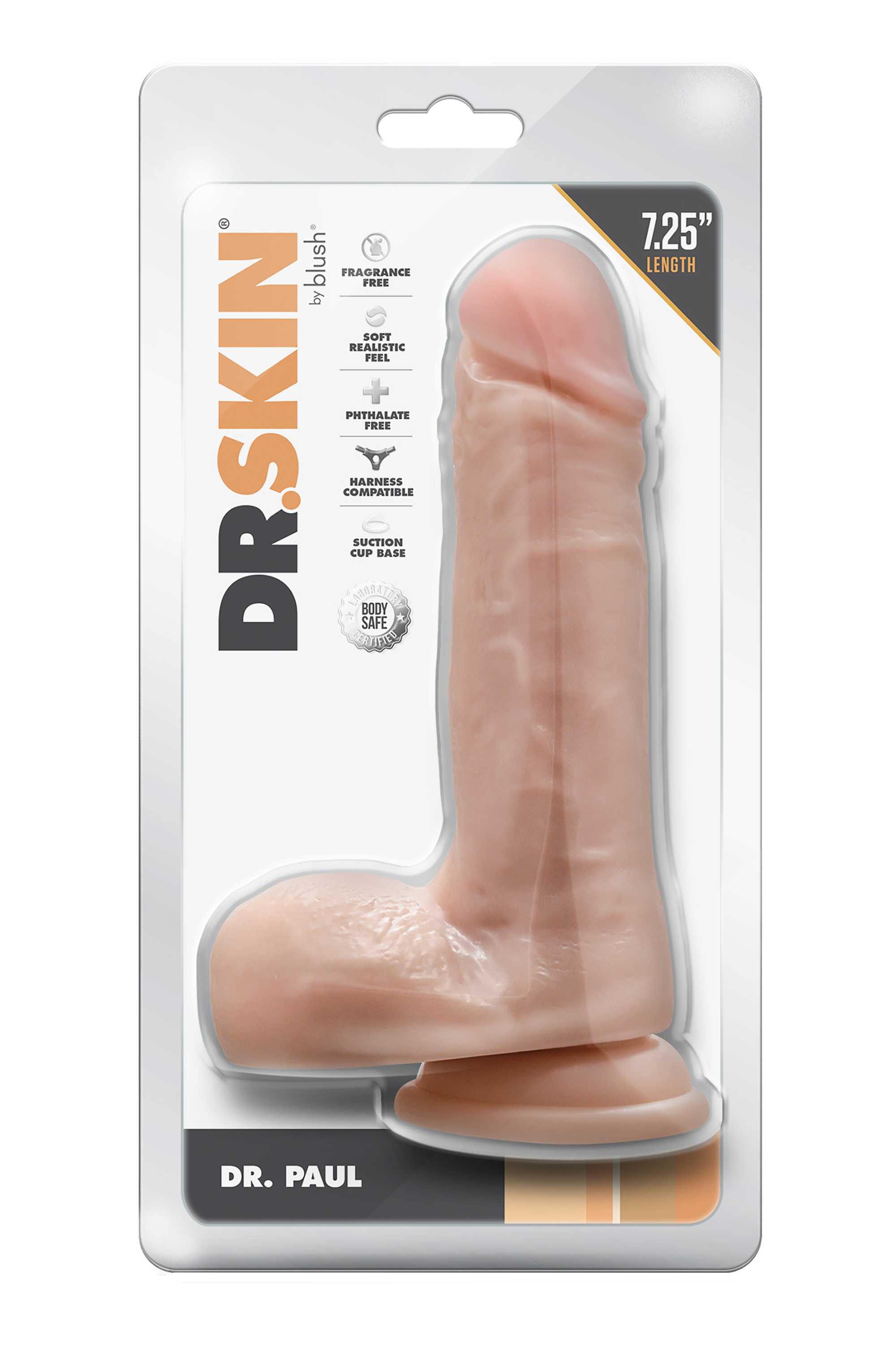 DR. SKIN DR. PAUL DILDO DA 7,25 POLLICI CON PALLINE BEIGE