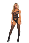 Bodystocking a rete ON LEVEL nero, taglia unica