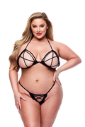 BACI 2 PEZZI REGGISENO PEEK-A-BOO E PERIZOMA SENZA CAVALLO NERO, TAGLIA UNICA