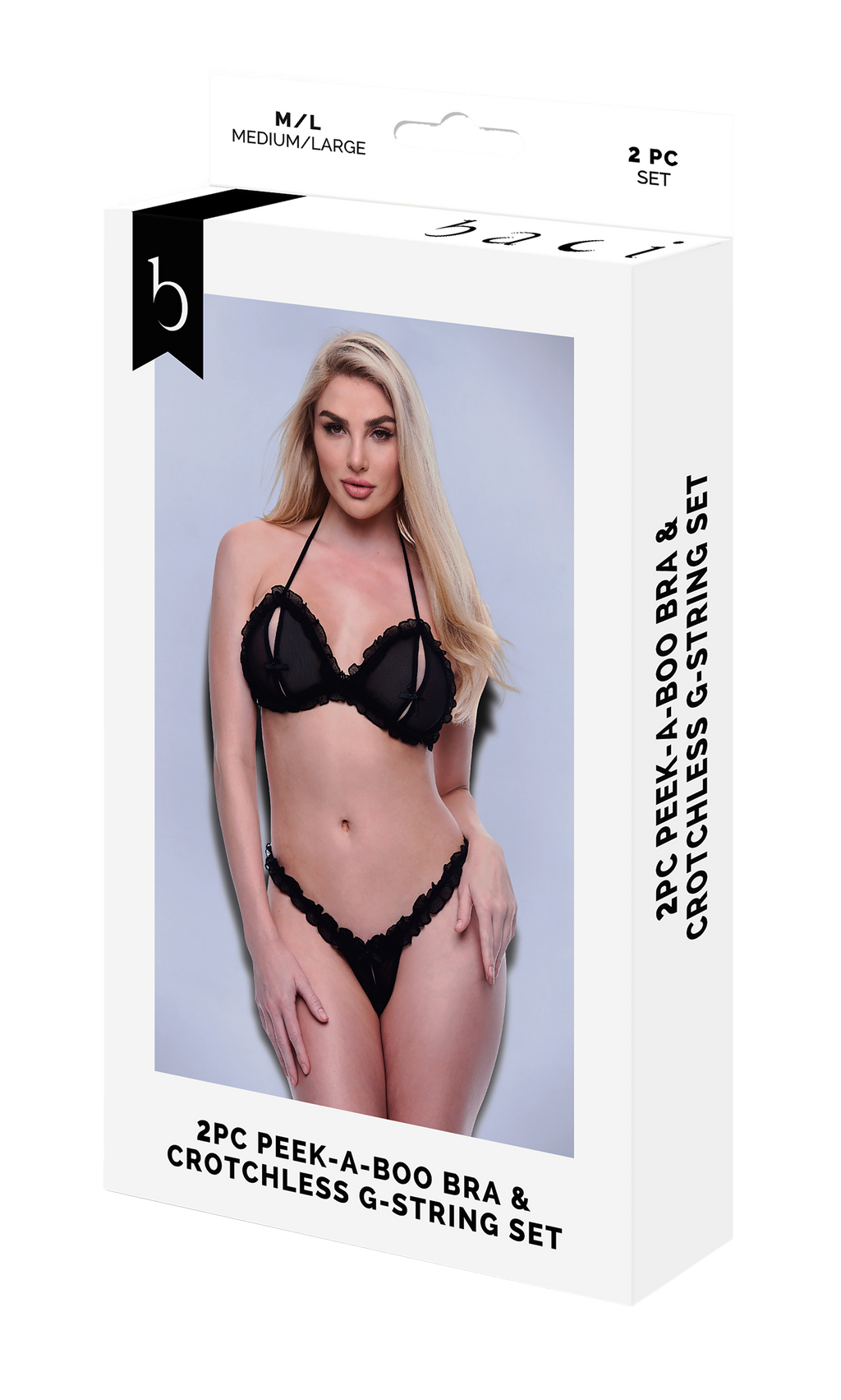 BACI Black 2-piece set - bra and crotchless thong