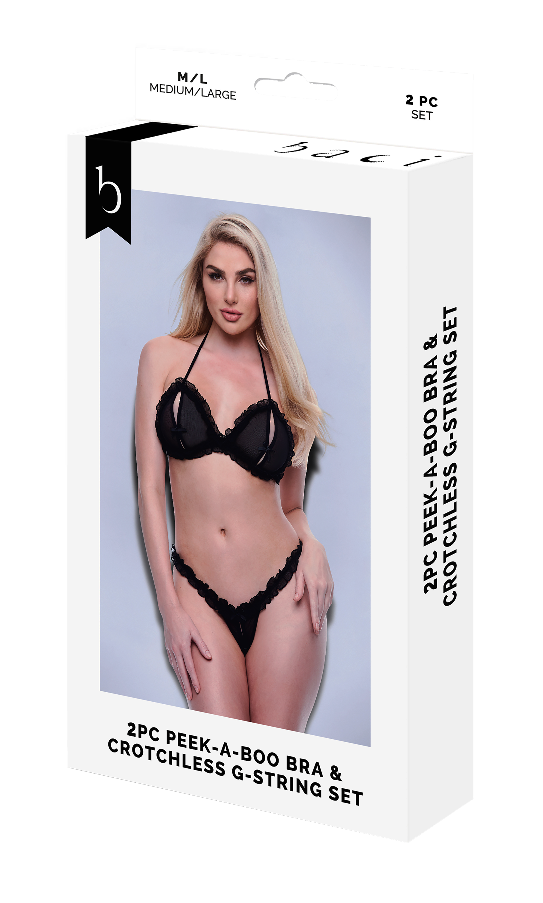 BACI Black 2-piece set - bra and crotchless thong