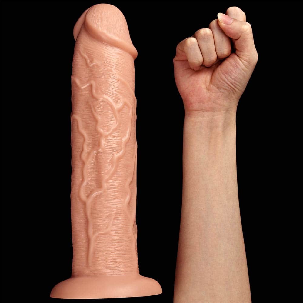 Realistic 11'' Flesh-Colored Vibrating Dildo