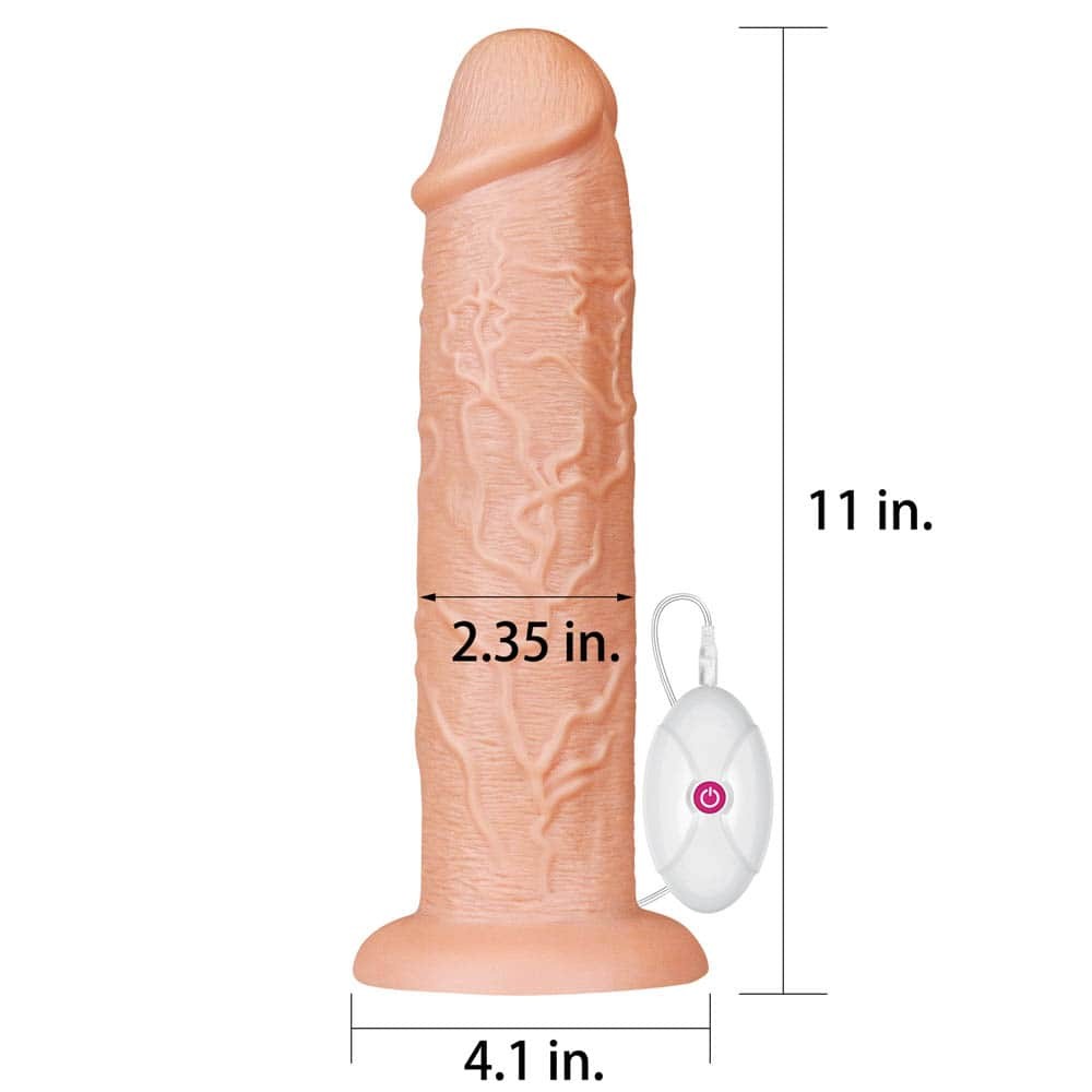 Realistic 11'' Flesh-Colored Vibrating Dildo