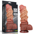 Pene in silicone platino a doppio strato da 10,5'' con laccio