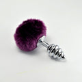Purple spiral pompom metal plug