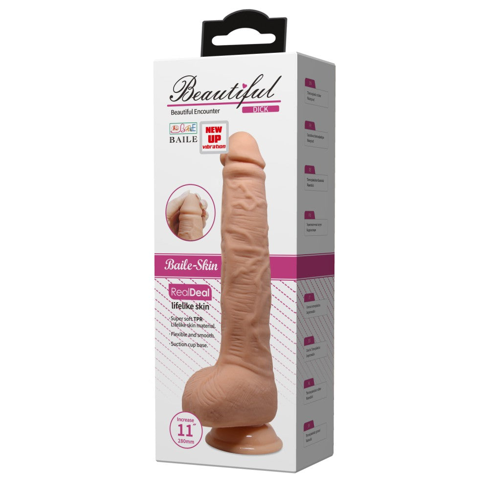 Beautiful 11-inch vibrating dildo