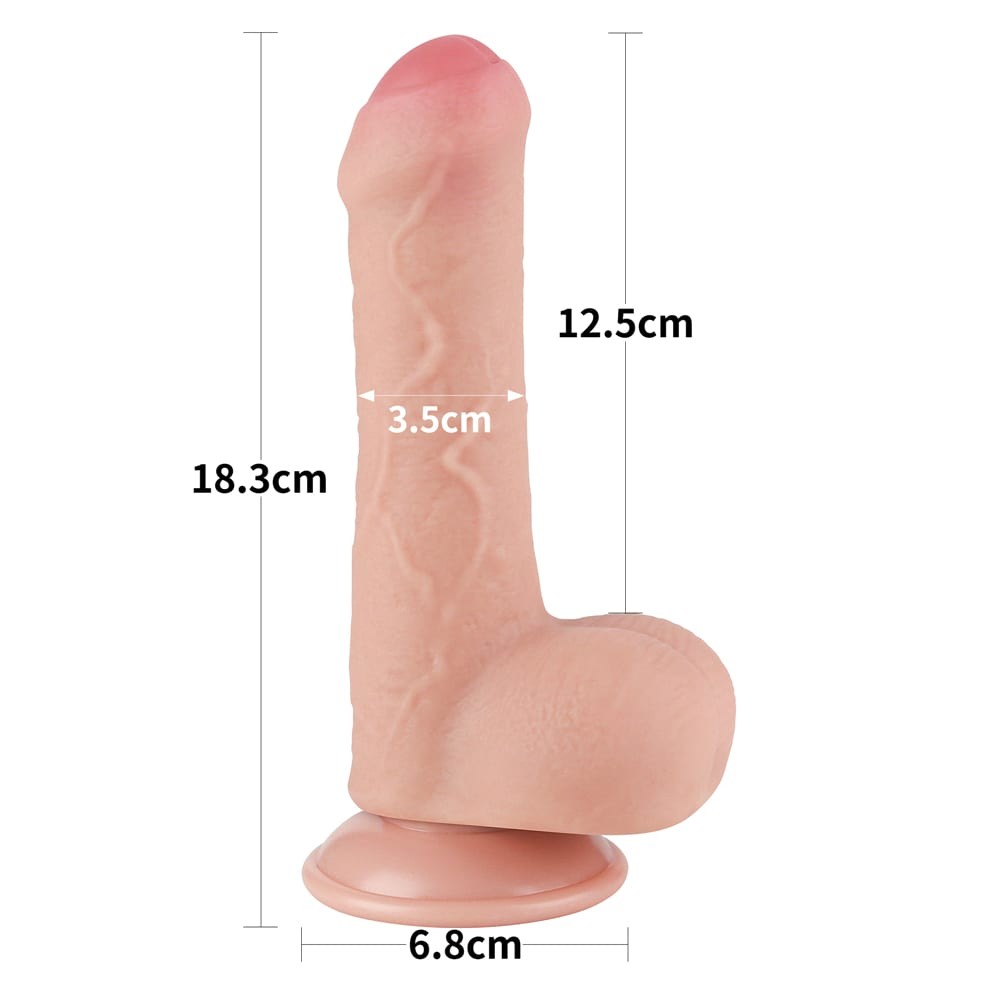 Flesh_B0O50_3 Dildo doppio strato con pelle scorrevole da 18 cm