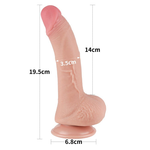 7.5'' Pene Doppio Strato Scorrevole Finto in Silicone I