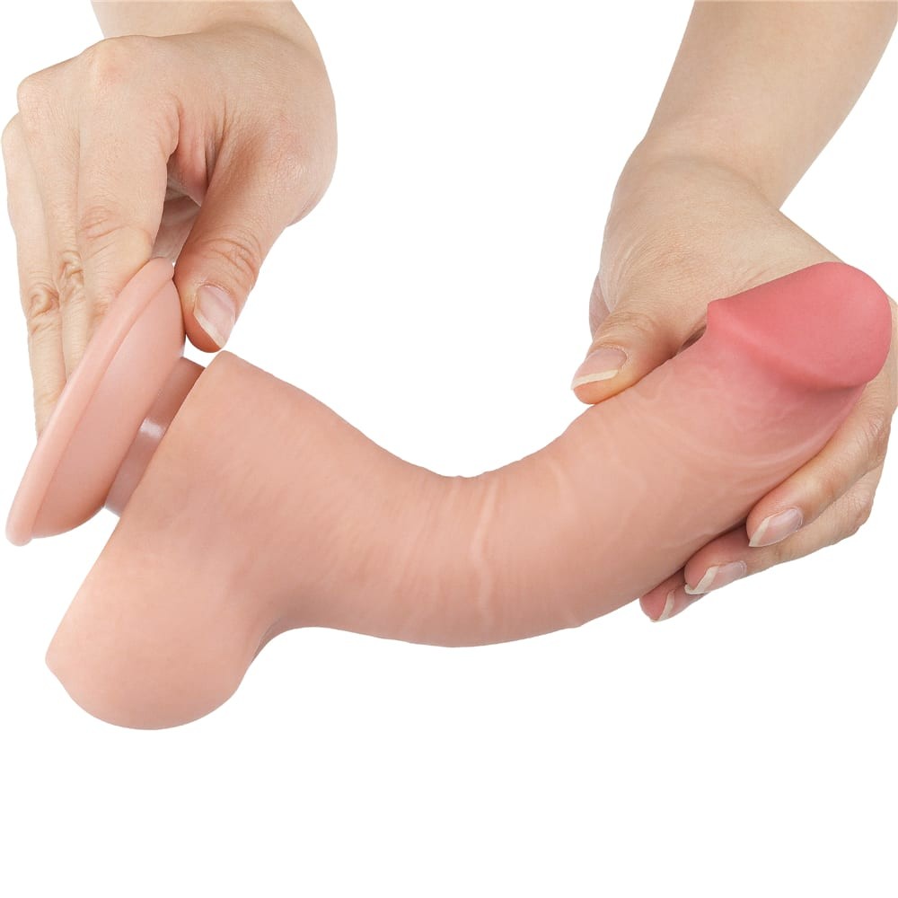 8'' Flesh-coloured dual-layer sliding dildo I_B15O50_3