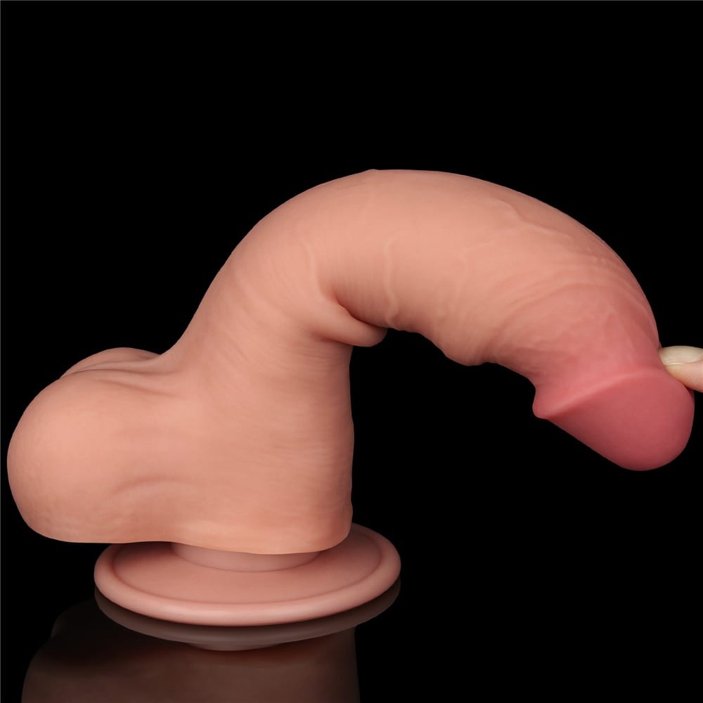 8'' Flesh-coloured dual-layer sliding dildo I_B15O50_3