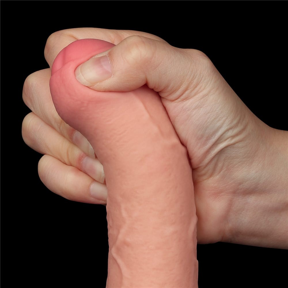 8'' Flesh-coloured dual-layer sliding dildo I_B15O50_3