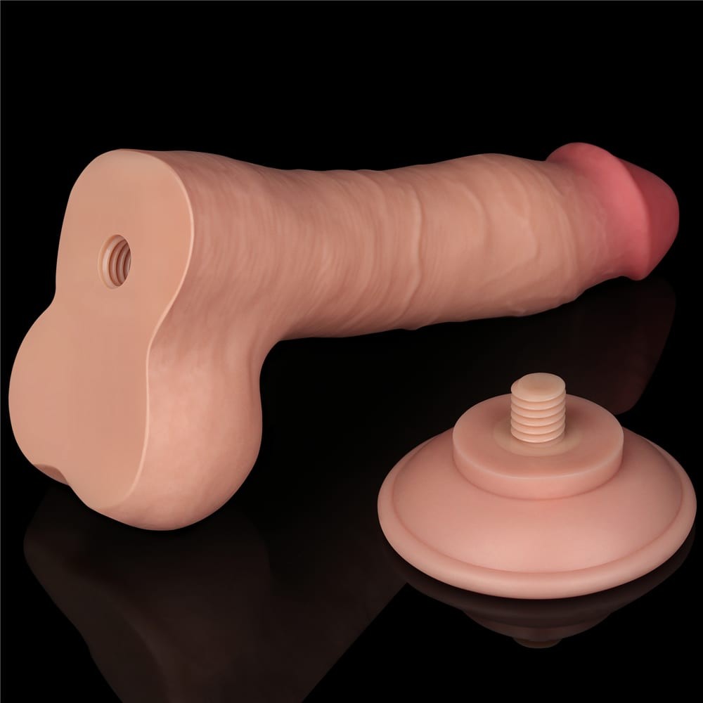 8'' Flesh-coloured dual-layer sliding dildo I_B15O50_3