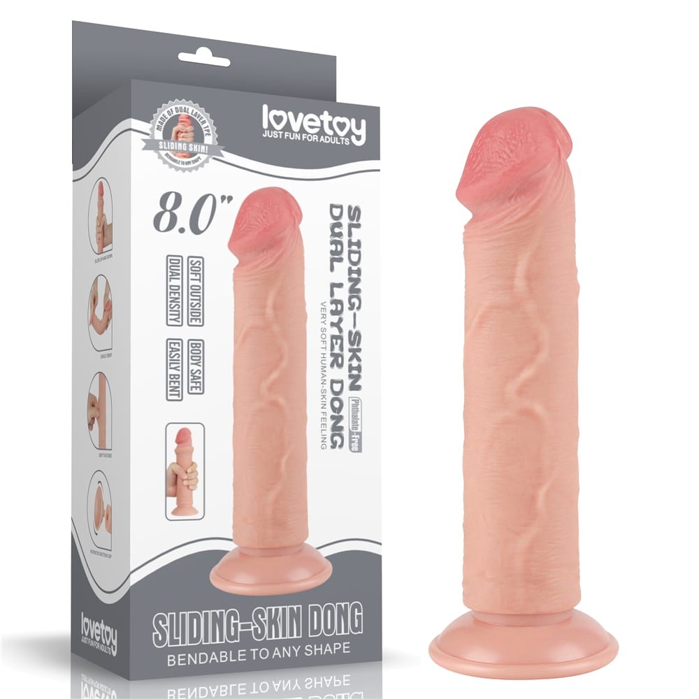 8'' Flesh II Dual Layer Sliding Skin Dildo