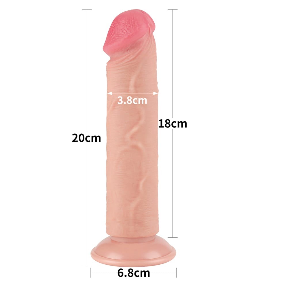 8'' Flesh II Dual Layer Sliding Skin Dildo