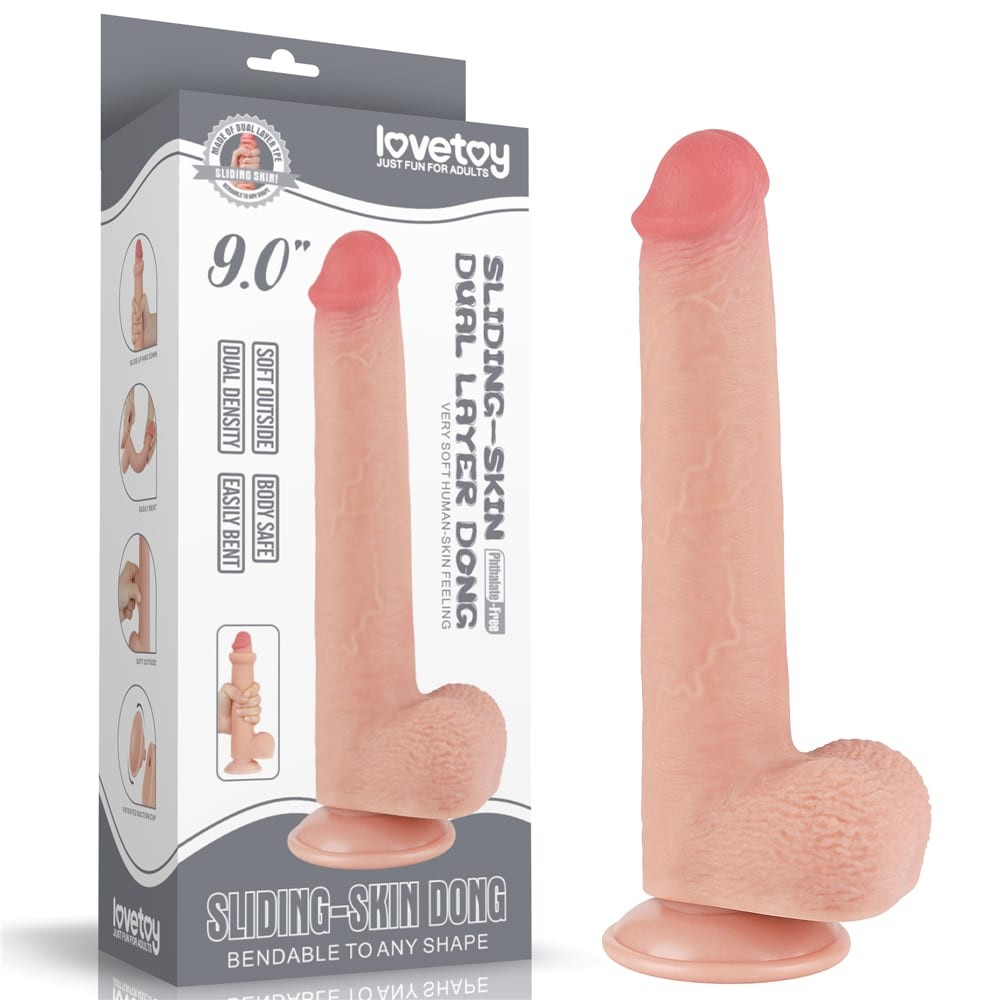 Dildo a doppio strato con pelle scorrevole da 23 cm Flesh_B15O50_3
