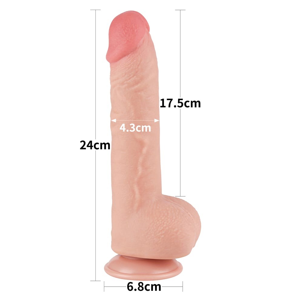 Dildo a doppio strato da 9,5'' con pelle scorrevole, color carne_B15O50_3