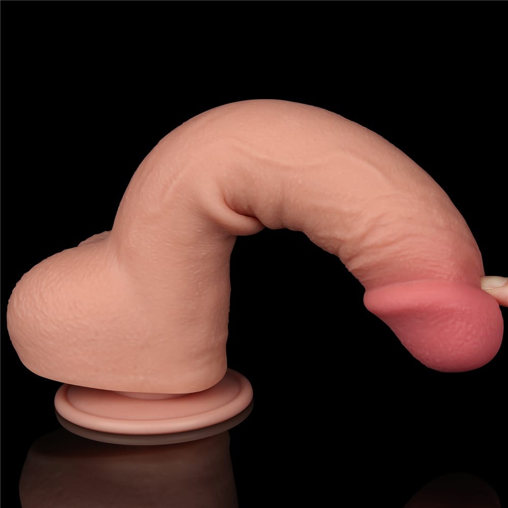Dildo a doppio strato da 9,5'' con pelle scorrevole, color carne_B15O50_3