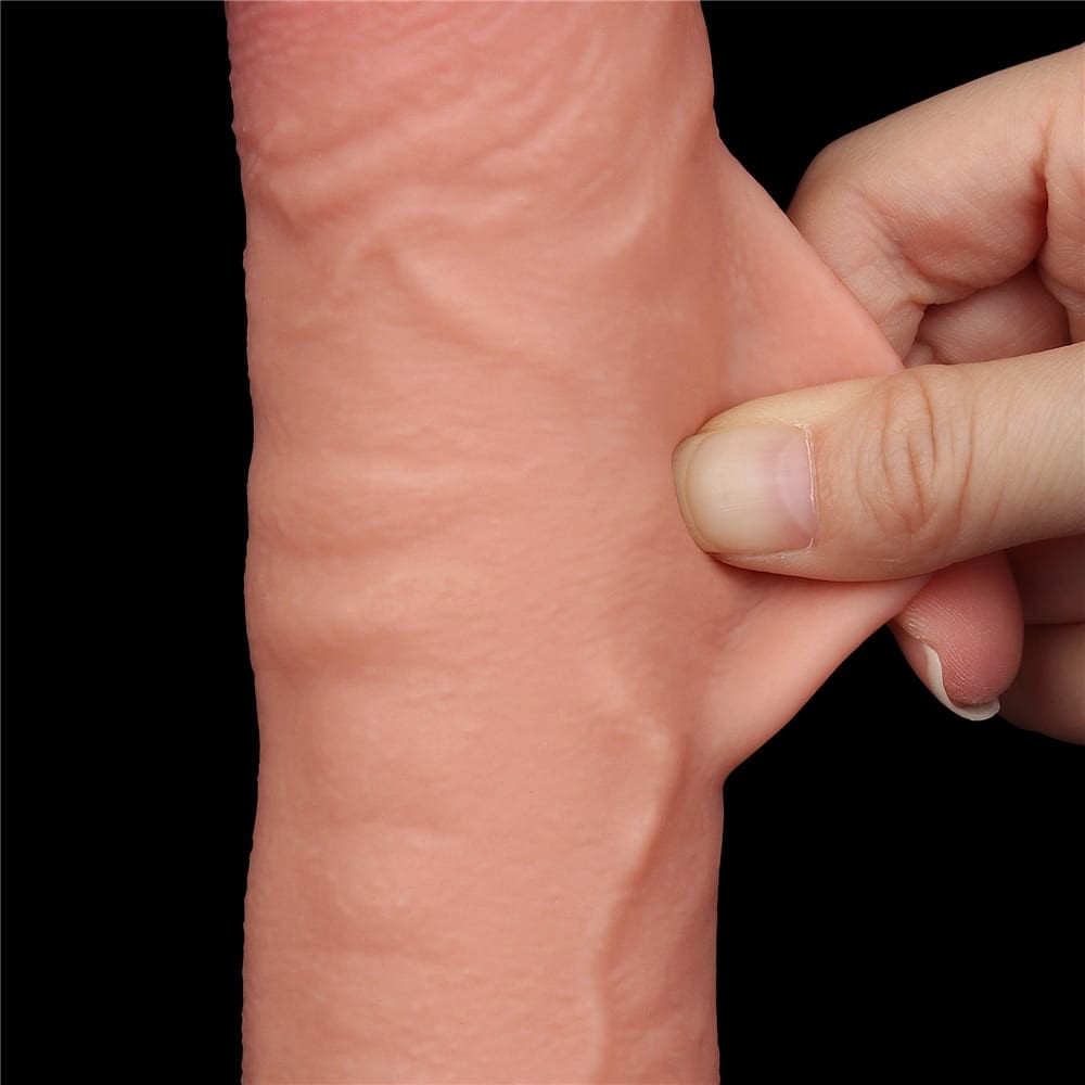 Dildo a doppio strato da 9,5'' con pelle scorrevole, color carne_B15O50_3
