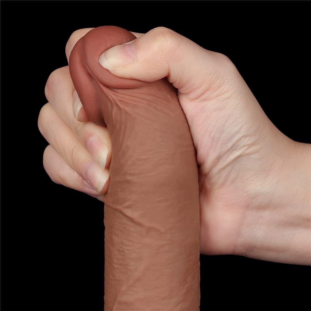 7.5" Double Layer Sliding Dong, Brown III_B15O50_3
