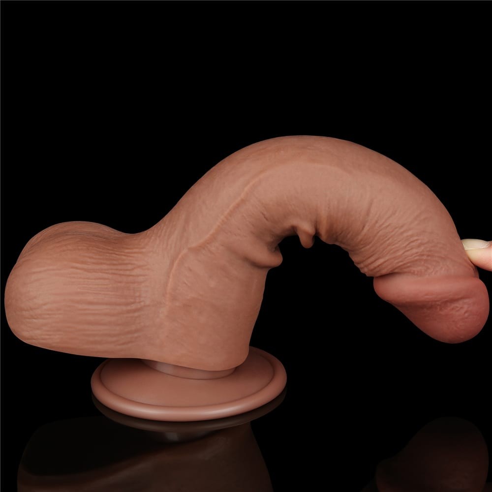 7.5" Double Layer Sliding Dong, Brown III_B15O50_3