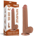 Dildo a doppio strato da 9" marrone scivoloso_B15O50_3