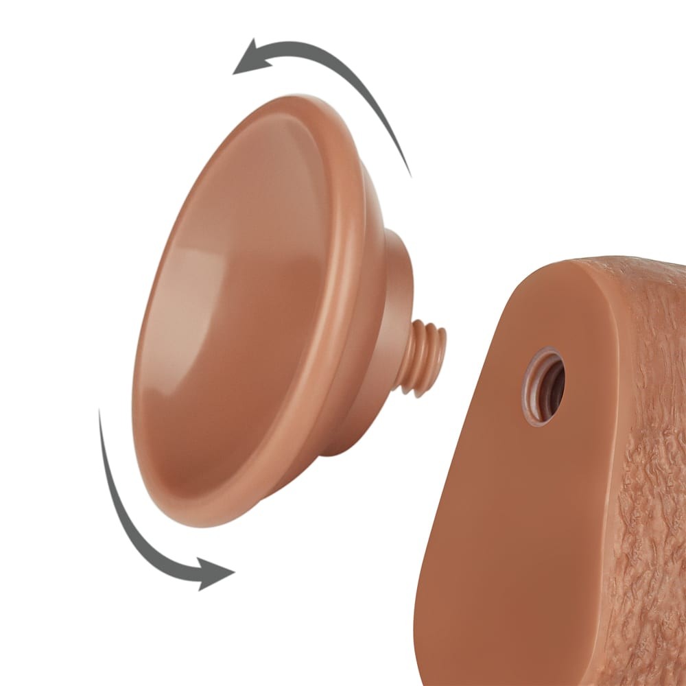 Dildo a doppio strato da 9" marrone scivoloso_B15O50_3