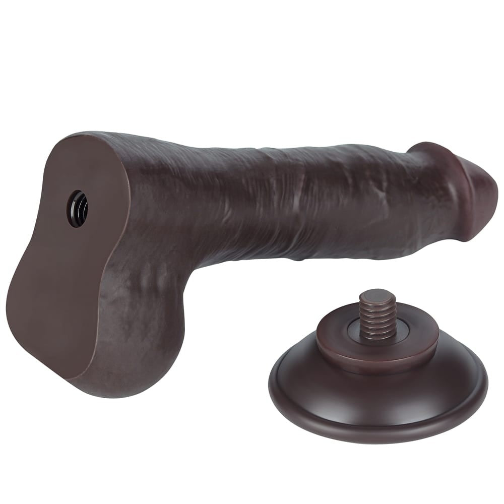Dildo scorrevole a doppio strato nero da 8'' I_B15O50_3