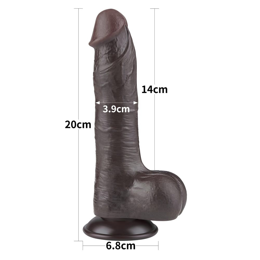 Dildo scorrevole a doppio strato nero da 8'' I_B15O50_3