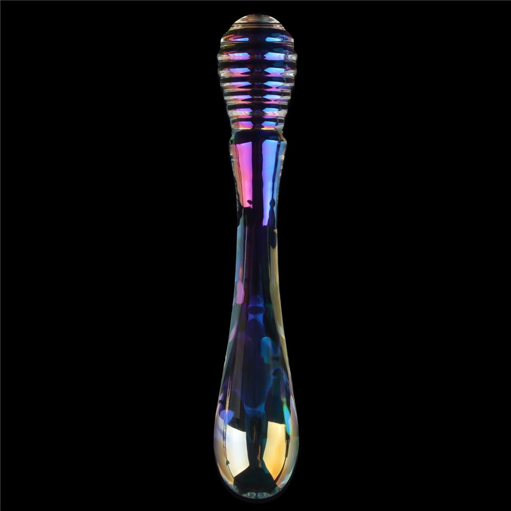 Dildo in vetro Twilight Gleam - Doppia penetrazione