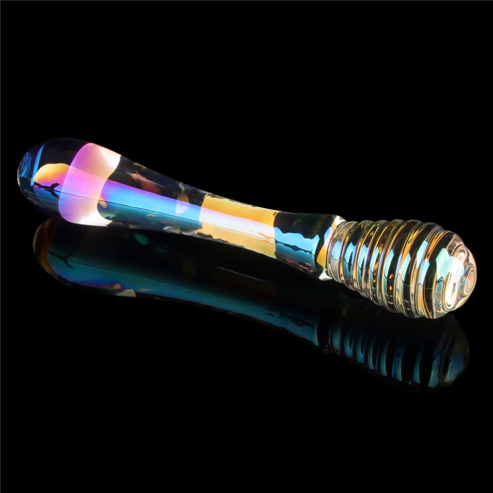 Dildo in vetro Twilight Gleam - Doppia penetrazione