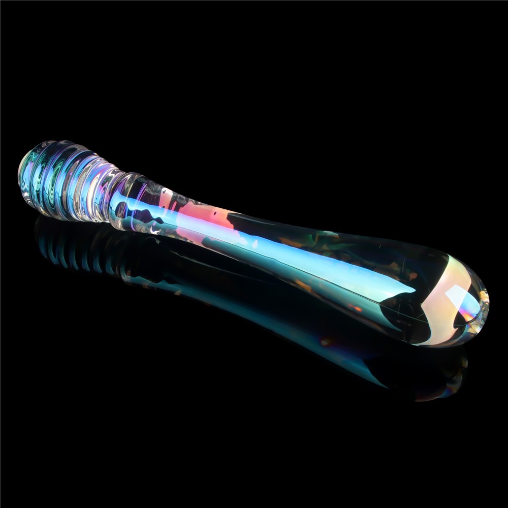 Dildo in vetro Twilight Gleam - Doppia penetrazione