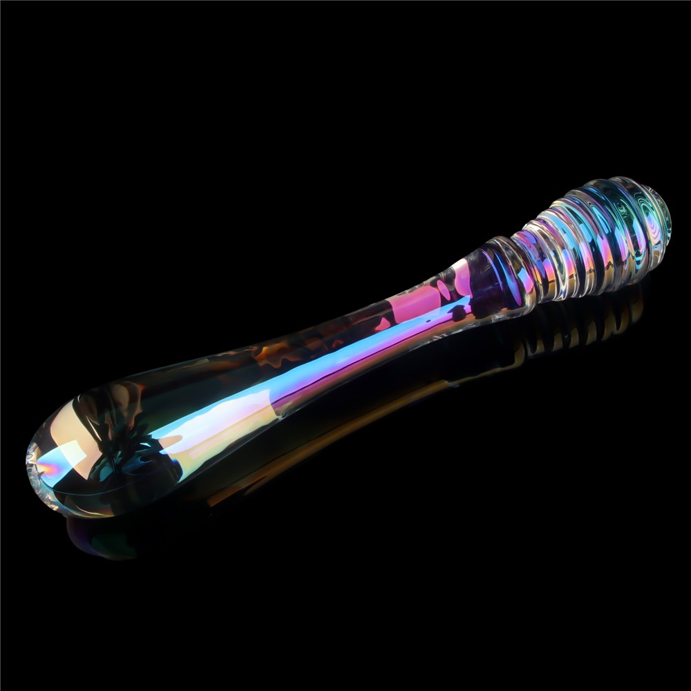 Dildo in vetro Twilight Gleam - Doppia penetrazione