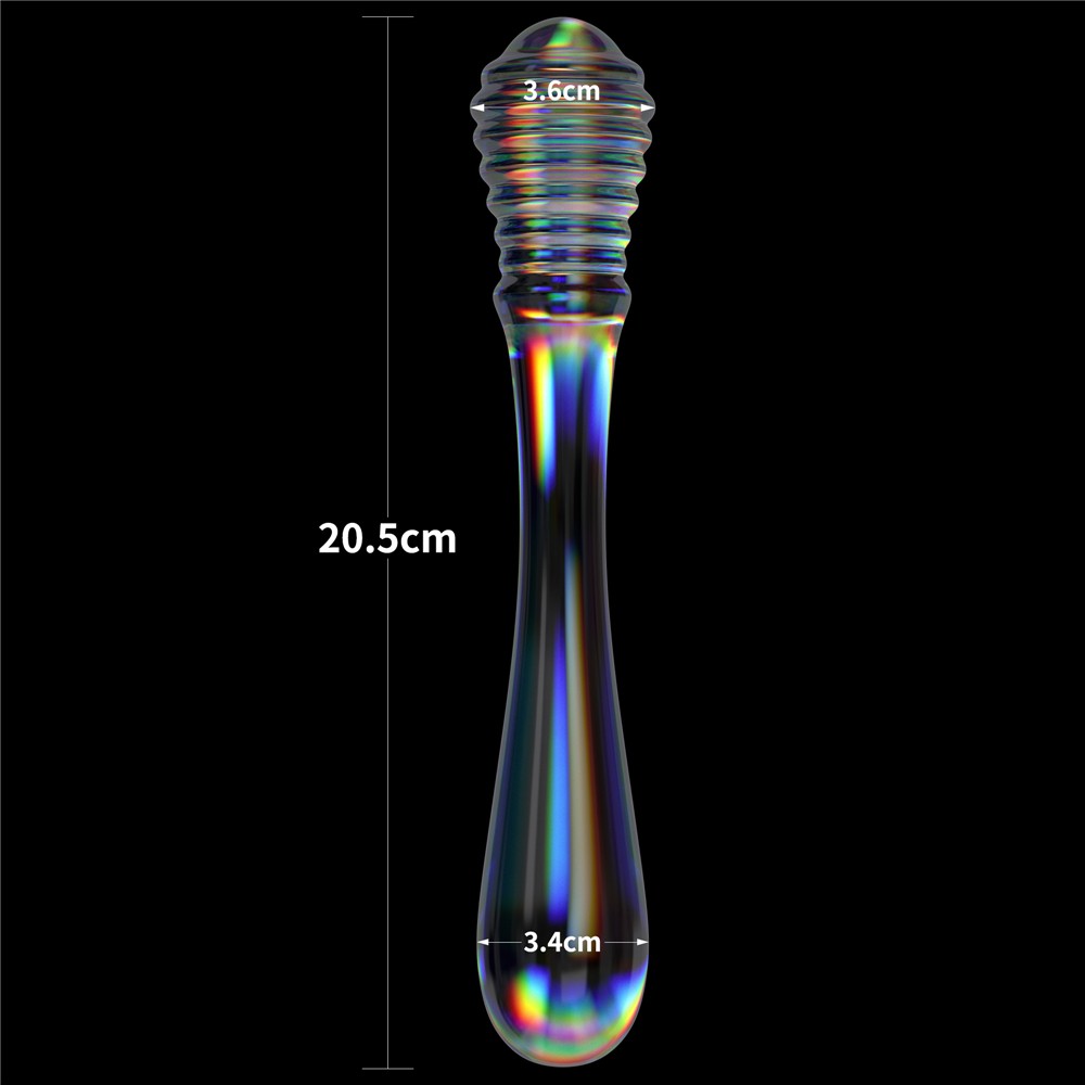 Dildo in vetro Twilight Gleam - Doppia penetrazione