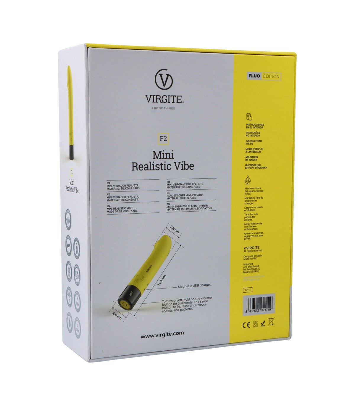 RECHARGEABLE SILICONE VIBRATOR F2 FLUO