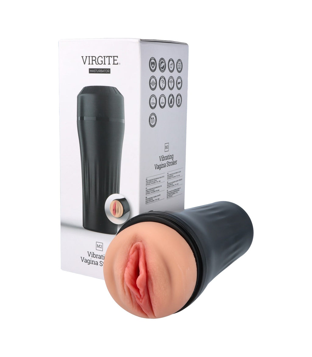 M2 Masturbatore vibrante USB a forma di vagina (color carne)