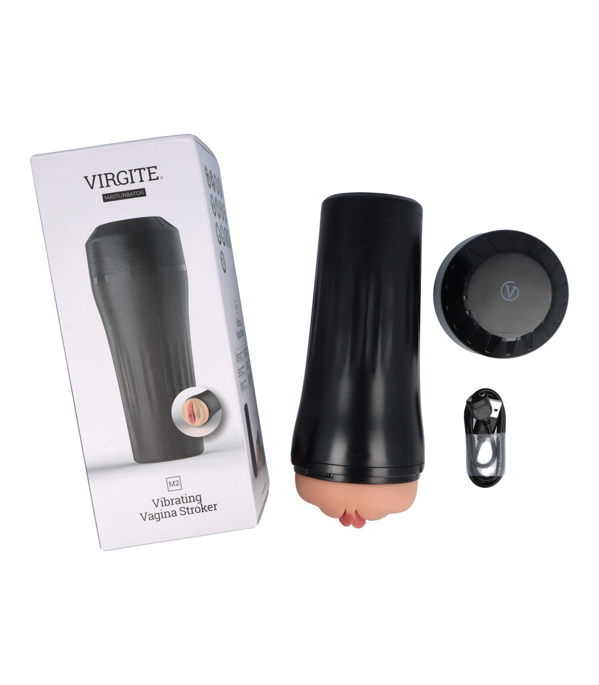 M2 Masturbatore vibrante USB a forma di vagina (color carne)