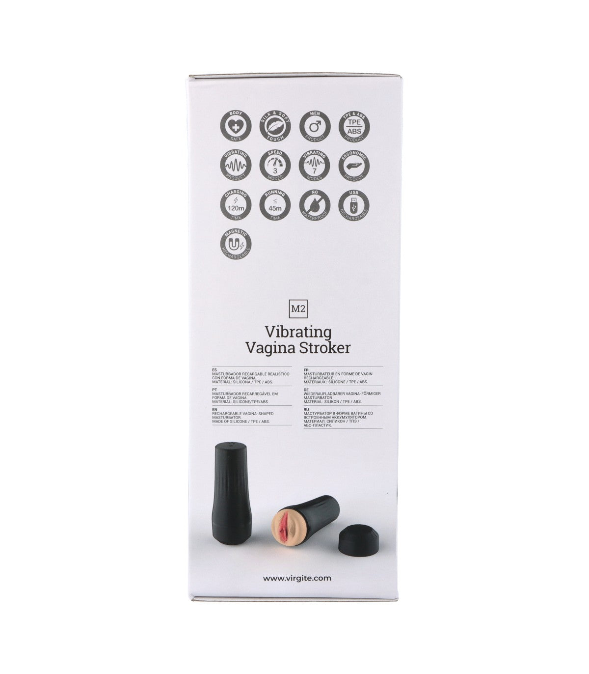 M2 Masturbatore vibrante USB a forma di vagina (color carne)