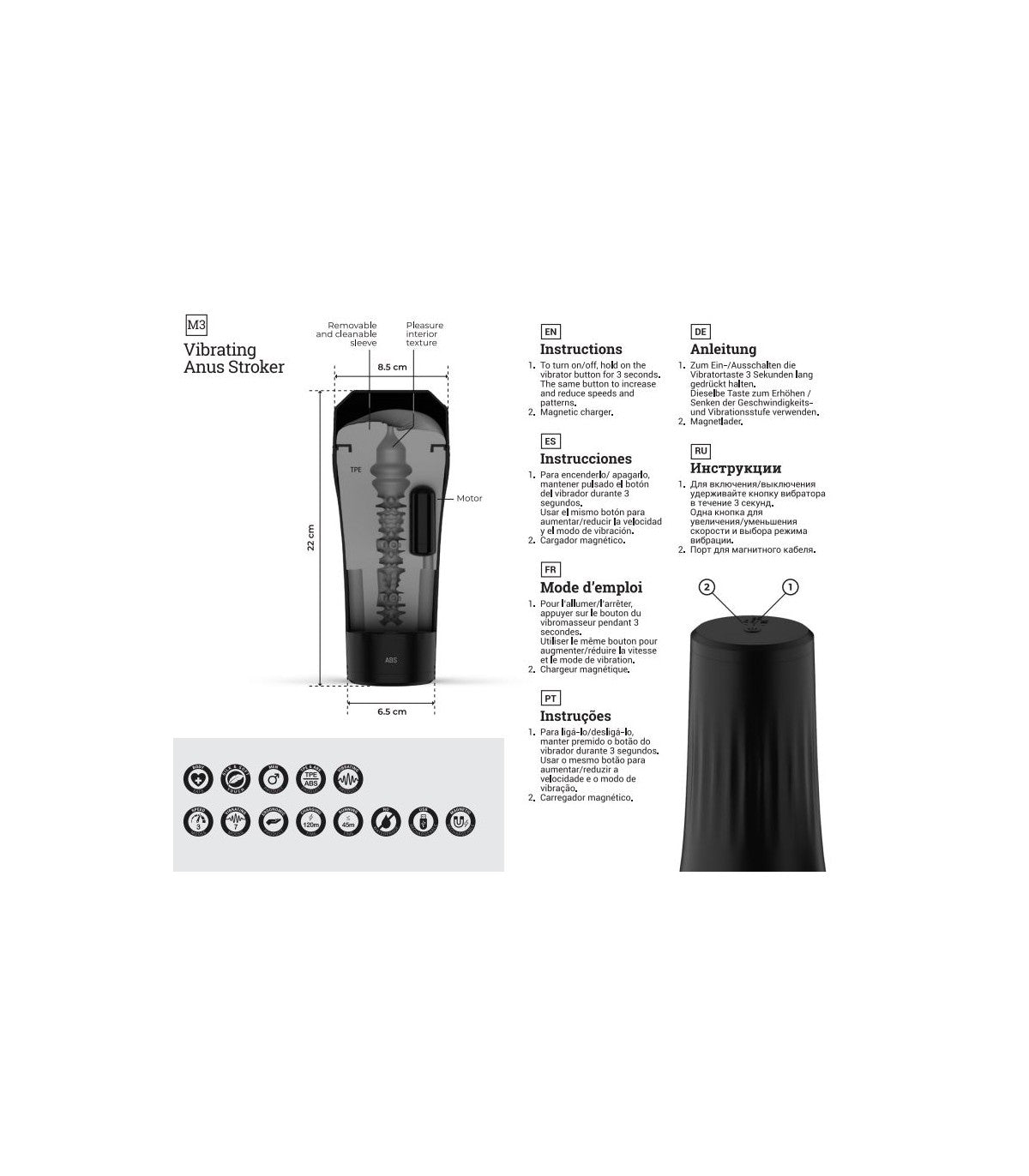 M3 MASTURBATORE VIBRATORE ANALE USB FLESH