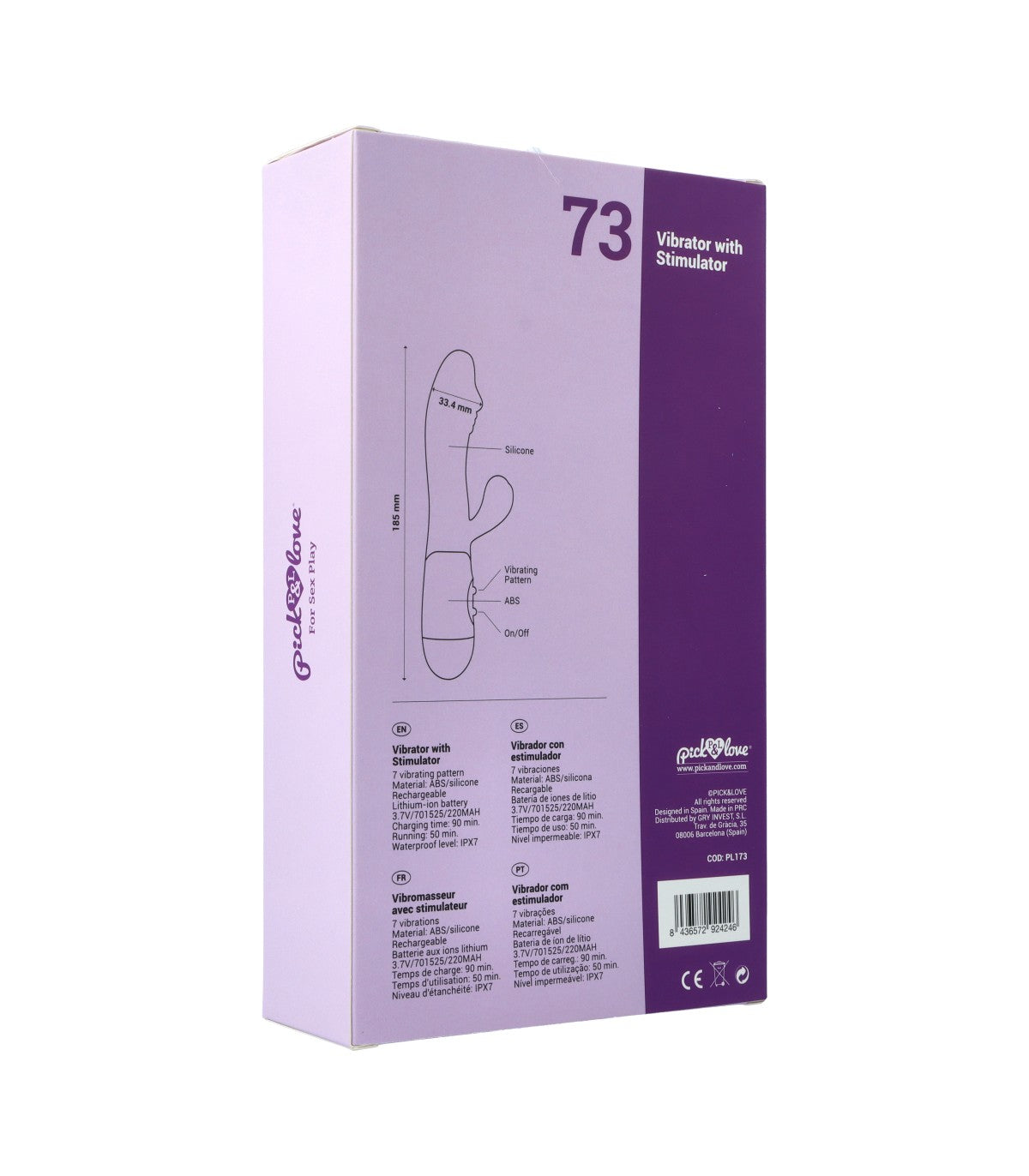 No. 73 PURPLE VIBRATOR WITH STIMULATOR