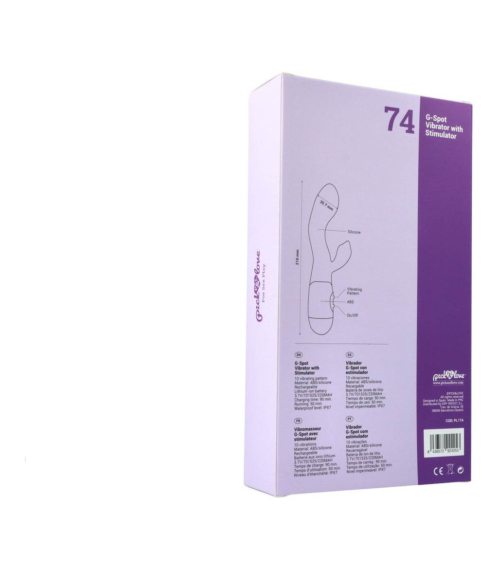 N. 74 VIBRATORE PUNTO G CON STIMOLATORE VIOLA