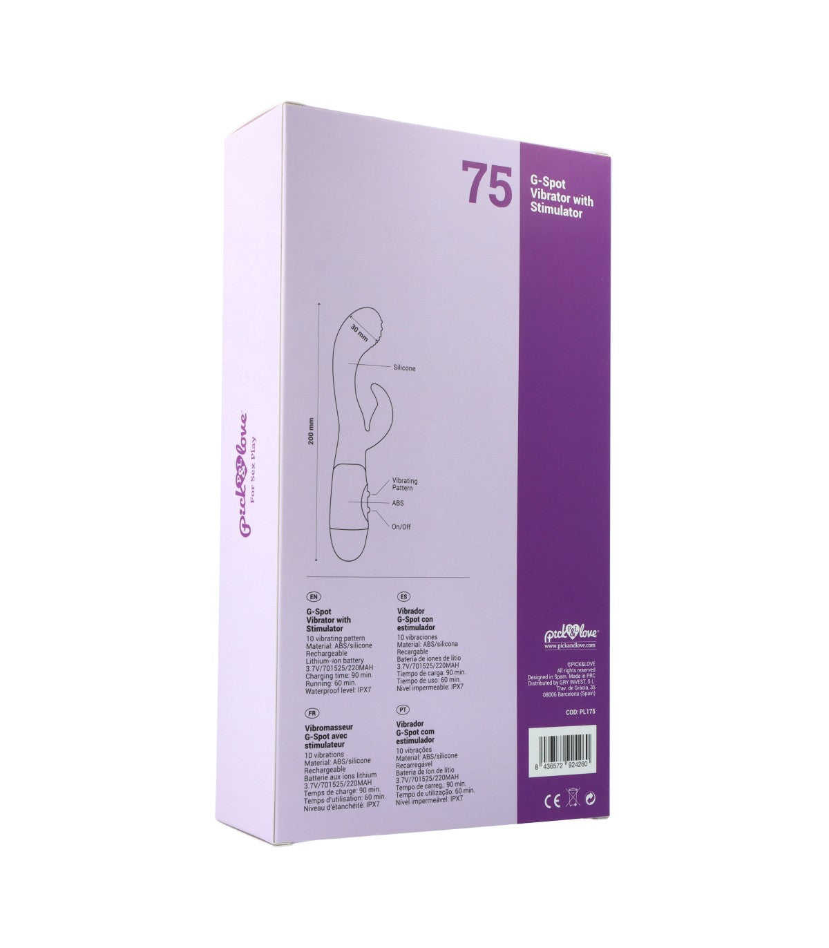N. 75 VIBRATORE PUNTO G CON STIMOLATORE VIOLA